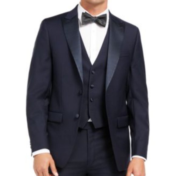 Men's Skinny-Fit Stretch Textured Sport Coat By CK - Picture 2 of 2